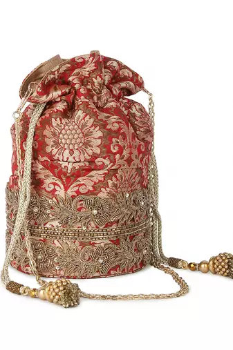 Red brocade potli