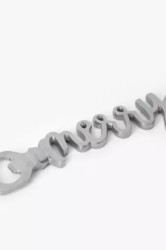 Silver merry metal bottle opener
