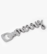 Silver merry metal bottle opener