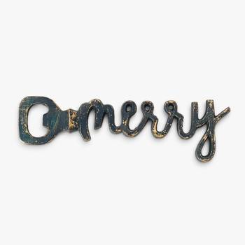 Blue merry scripted bottle opener 1