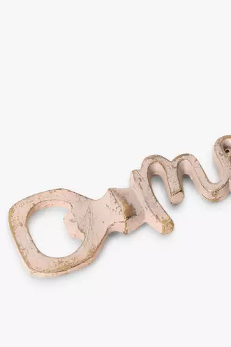 Merry distressed blue bottle opener