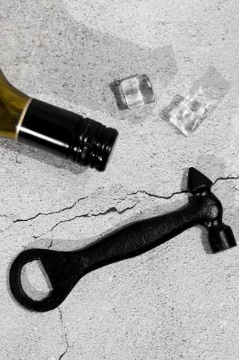 Black strike bottle opener