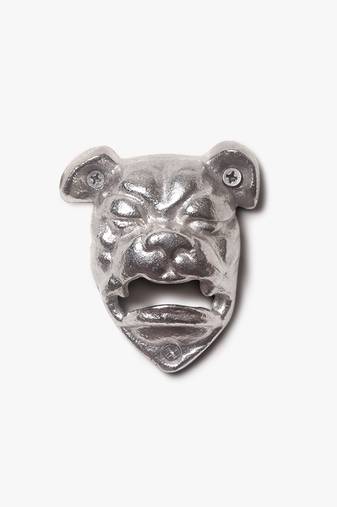 Silver bulldog metal bottle opener