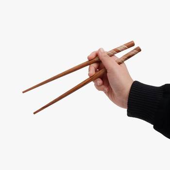 Striped wooden chopsticks - pack of 1 1