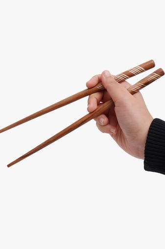 Striped wooden chopsticks - pack of 1