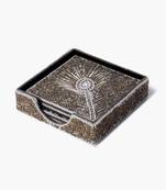 Silver sparkle beaded coaster set