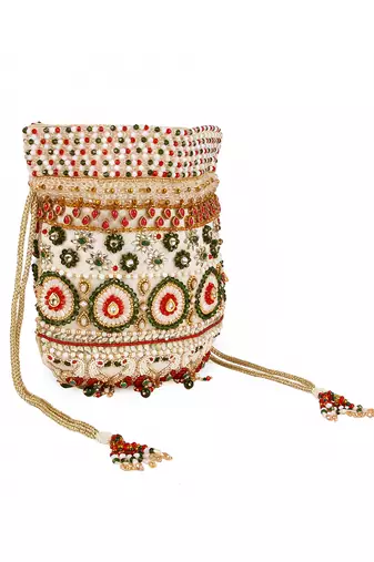 Kundan peacock potli