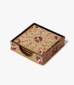 Gold embellished coaster set