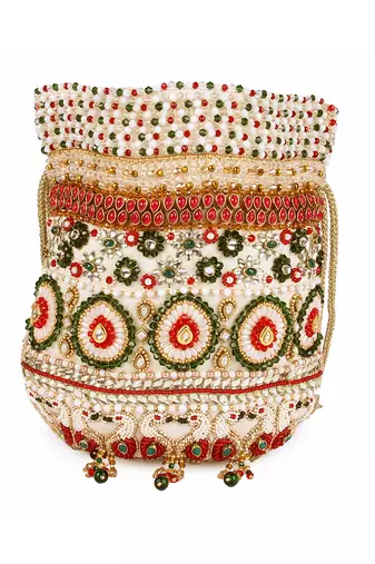 Kundan peacock potli