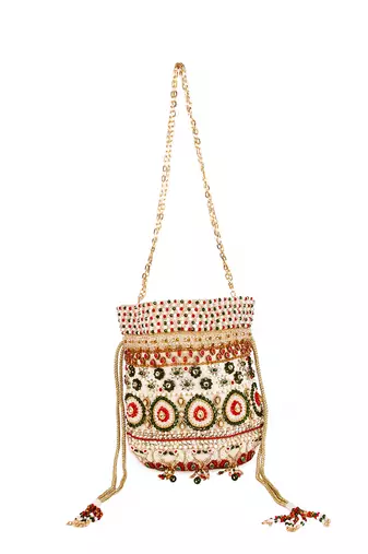 Kundan peacock potli