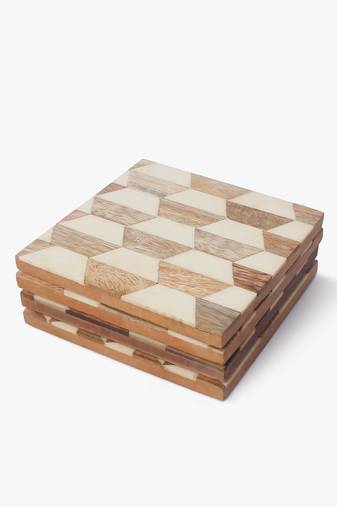 White block wooden coasters