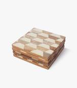 White block wooden coasters