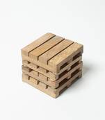 Brick block wooden coasters