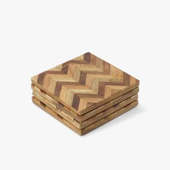 Wooden chevron coasters 1