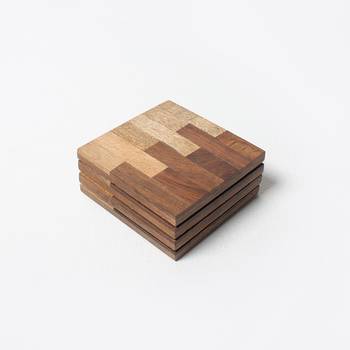 Wooden brick coasters 1