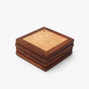 Vintage framed wooden coasters 1