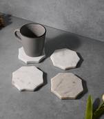 White marble hexagon coasters
