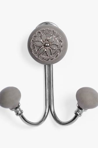 Silver ornate filigree hooks