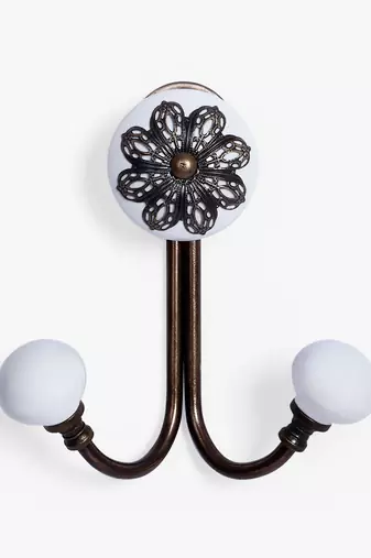 White bella dual filigree hooks