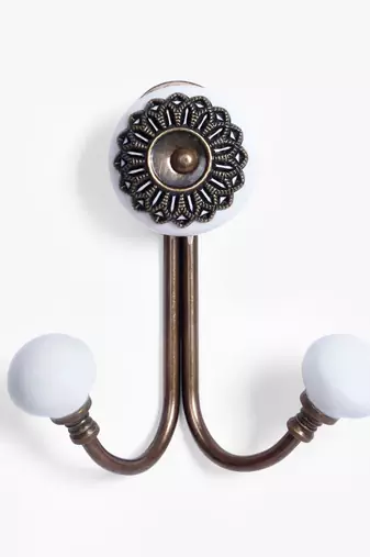 Traditional white filigree hooks