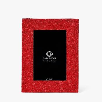 Red beaded photo frame 4x6 1