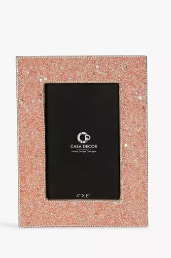 Pink beaded photo frame 4x6