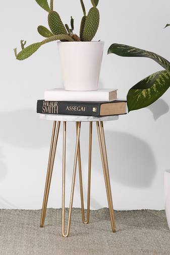 White viridis tripod stand - gold