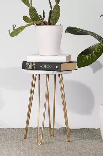 White viridis tripod stand - gold