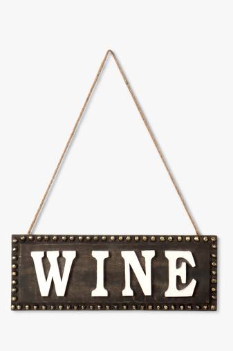 Scripted wine wall hanging
