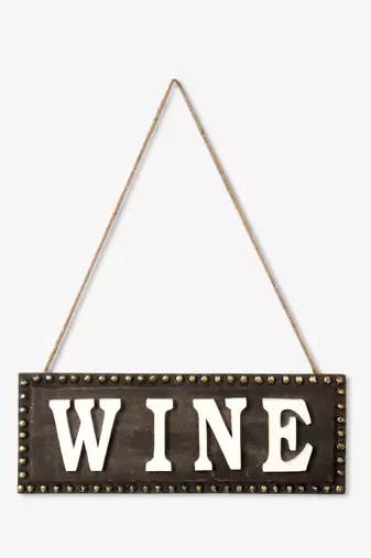 Scripted wine wall hanging