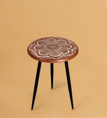 Mandala magic carved accent table 1