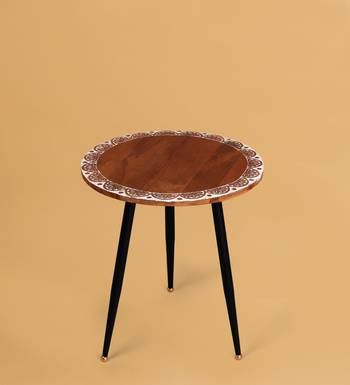 Ivory bloom border carved accent table 1