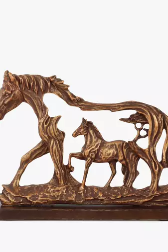 Wild galloping horse artifact