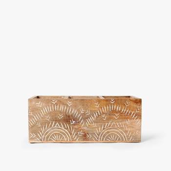 Tropical wooden cutlery organizer 1