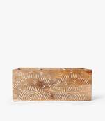 Tropical wooden cutlery organizer