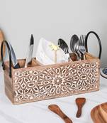 White kaleidoscopic cutlery stand