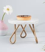 White frost cake stand - black