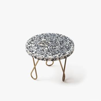 Rainbow speckled cake stand - golden 1