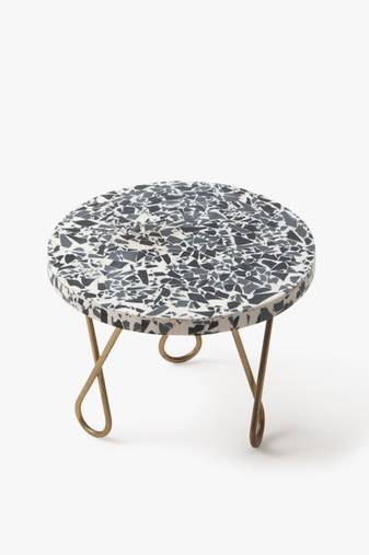 Rainbow speckled cake stand - golden