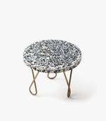 Rainbow speckled cake stand - golden