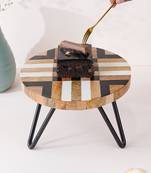 Black checkerboard cake stand