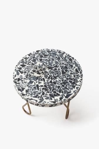 Rainbow speckled cake stand - black