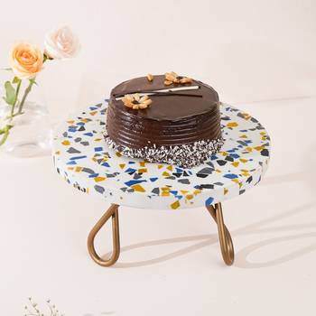 Mosaic candyland cake stand - golden 1