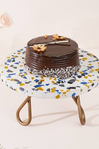 Mosaic candyland cake stand - golden