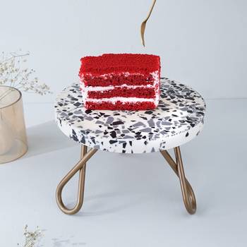 Black & white terrazzo cake stand 1