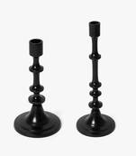 Black votive candle stand set