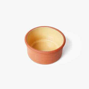 Yellow glazed serving bowl 1