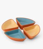 Quatro triangle terracotta bowl gift set