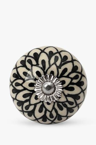Abstract foral ceramic knobs