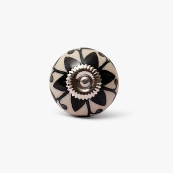 Monochrome floret ceramic knobs 1